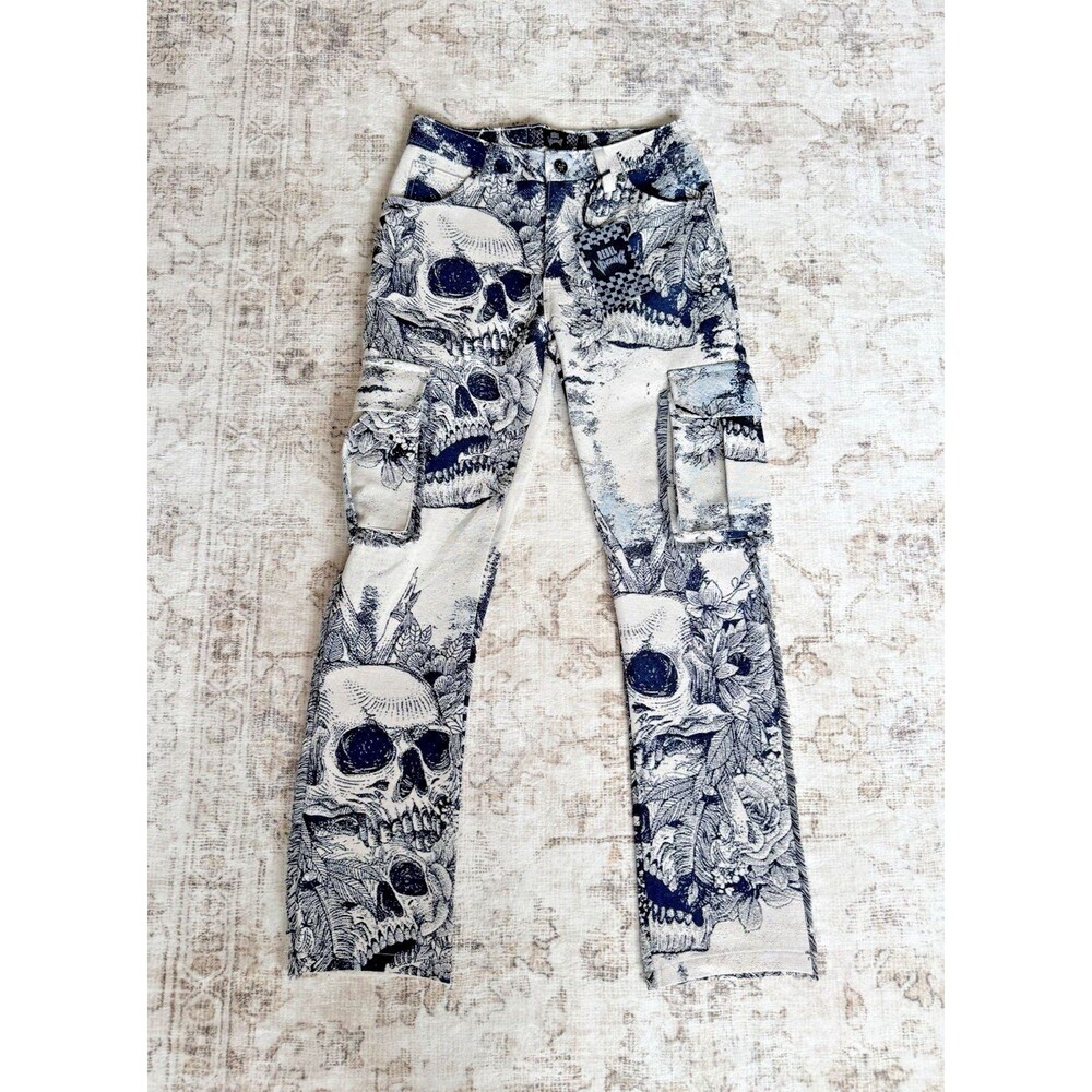 REBEL VENGEANCE | NWT Navy Woods Camo Cargo • Sz 28